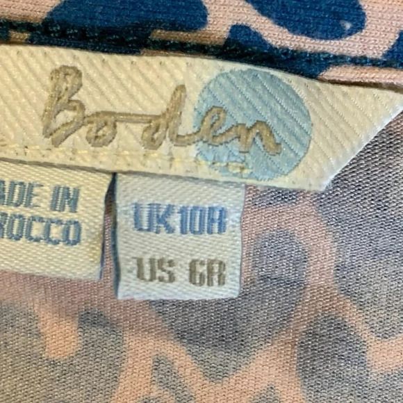 Boden Women's Wrap Stretch WW120 Jersey Dress Blue and Pink Hearts Size 6R - Picture 8 of 14